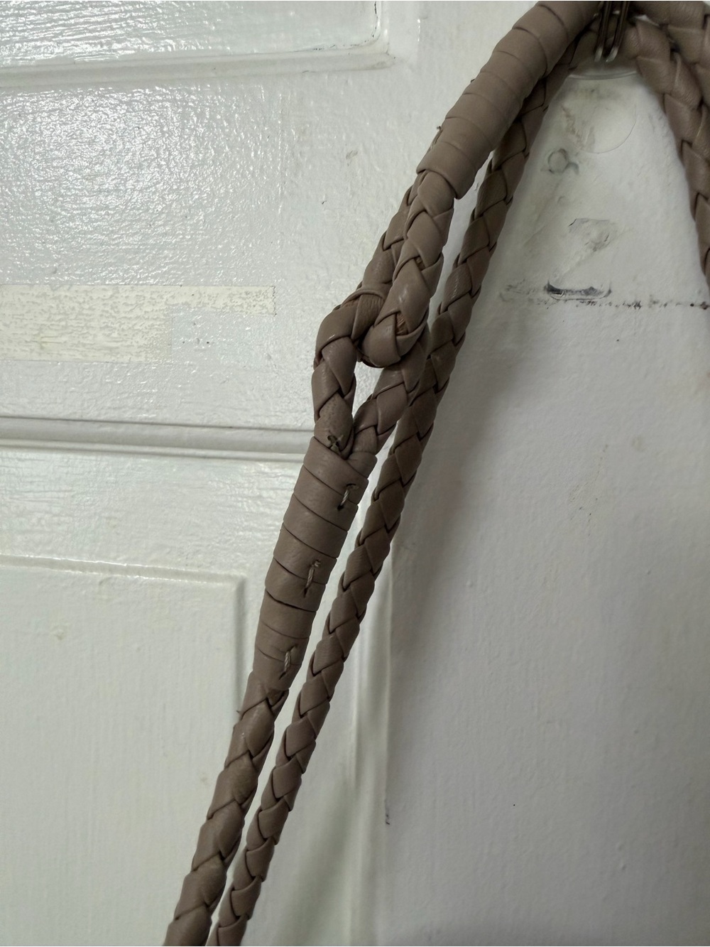 Quince Taupe Woven Leather Tote with Braided Straps - Picture 3 of 12